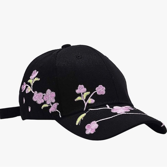 Floral Embroidered Baseball Cap - Picture 2 of 5